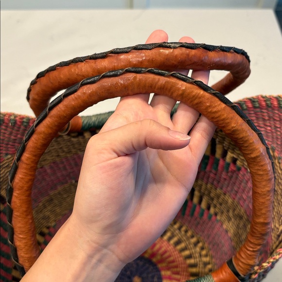 Handwoven Multicolor Basket Bag - Picture 3 of 7